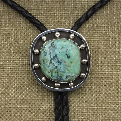 Asymmetrical Sterling Silver Turquoise Bolo Tie By Jose Campos+ • $450