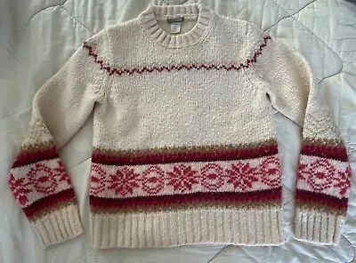 Vtg J Crew Fair Isle Wool Mohair Blend Sweater. M (Runs Small) • $23