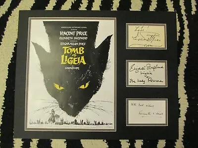 Tomb Of Ligeia Autograph Vincent Price Elizabeth Shepherd  Kenneth Jones • $700