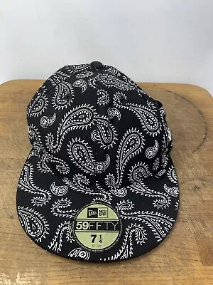 Vans Off The Wall Paisley Baseball CAP Hat Fitted 59 Fifty 7 1/4 New Era Rare • £15.99