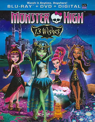 Monster High: 13 Wishes (Blu-ray/DVD 2013 2-Disc Set Includes Digital Copy U… • $8.99