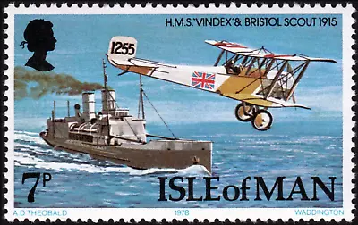 Isle Of Man #SG108 MNH 1978 Vindex Bristol Scout 1915 [110 Mi119] • $2.30