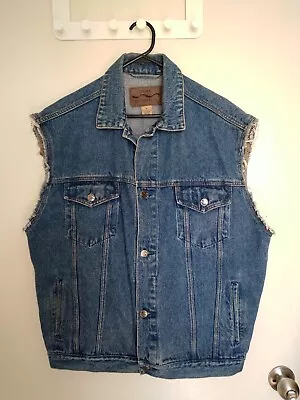Vintage Embroidered Denim Vest • $75