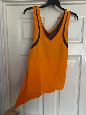 Zumba Orange Vest Top + Bra Bust Support Ladies Gym Training Dance • £8.49