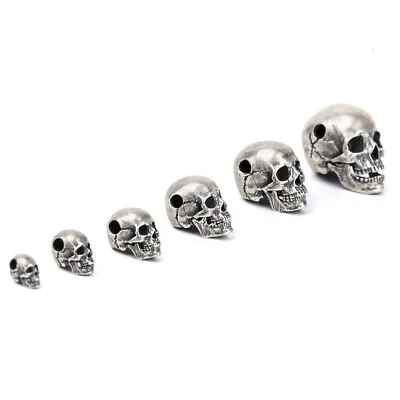 1 PC 925 Sterling Silver Skull Skeleton Biker Charm Pendant Men Women Jewelry • $9.90