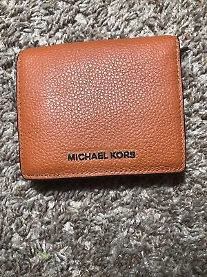 NWT Michael Kors Mercer Leather Carryall Card Case In Orange Pebbled Leather • $40