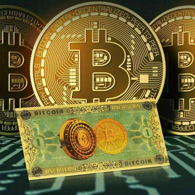 Bitcoin 1 BTC Gold Foil Banknote - Crypto Currency Collection Great Gift • $5.50