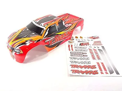 New Traxxas T-maxx 2.5 4910 Painted Red Body Shell With Decal Sheet Tmaxx .15 • $26.99