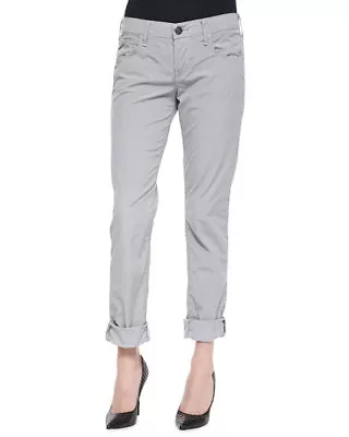 New Womens True Religion Brand Jeans NWT 24 Brianna Boyfriend Poplin Gray Griffi • $97.65