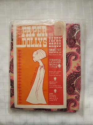 Paper Dollys New In Pkg Sz Sm Paper Shift Dress Fashion Mod Paisley  • $78