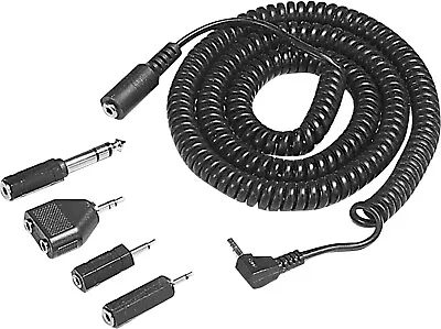 Headphone Extension Kit 3.5mm Coiled Stereo Jack Extension Splitter 5 Piece • £4.99