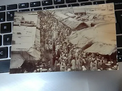 Market MHOW Or PESHAWAR  PAKISTAN  WW1 ERA  REAL PHOTO SUPER DETAIL • £39.99