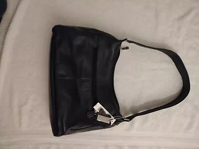 Kim Rogers Navy Genuine Leather Shoulder Bag Purse Strap Multi Pockets  • $48