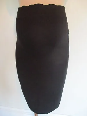 Topshop Maternity Black Stretch Pencil Work Skirt Size 10 • £7