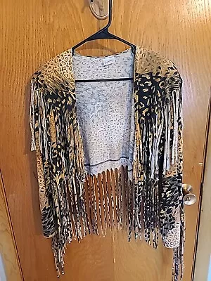 RARE Vintage Fredericks Of Hollywood Leopard Print Suit With Fringe 70s 80s WOW! • $75