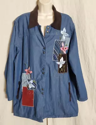 NICE Mainstreet Blues Plus Size 26w Women’s Top Button Front Denim Jacket Blouse • $18.98