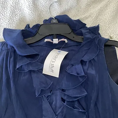 Amanda Uprichard  Navy Ruffle P Dress • $20