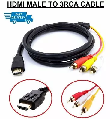 $6.64 • Buy HDMI Male To 3 RCA Video Audio AV Component Converter Adapter Cable HDTV 1080