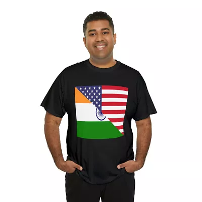 American Asian India Flag Tee Shirt | Unisex Indian USA TShirt • $24.36