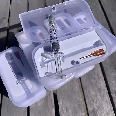 5 Pack - Glass Luer Lock Syringe 1 ML Heat Resistant W/ Dull Needle - USA Seller • $13.98