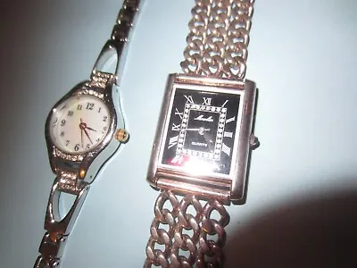 NWOT Moulin Silverlink Chain Band Watch W/rhinestones + Allude Watch Dressy • $11.50