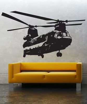 Military Chinook Helicopter Vinyl Wall Decal Sticker. #1274 • $49.99