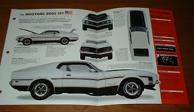 ★★1971 Mustang Boss 351 Original Imp Brochure Specs Info 71 Boss351 Ford★★ • $11.69