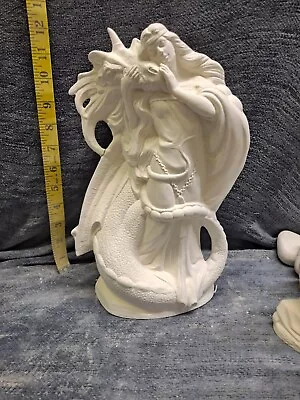 Princess Maiden With Dragon 12  Ceramic Bisque Ready To Paint • $40.99