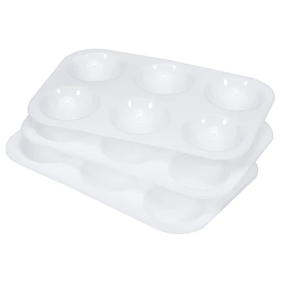 £4.47 • Buy 3Pcs Paint Tray Palette 6 Wells Rectangular Plastic Painting Pallet Holder