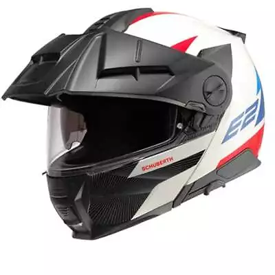 Schuberth E2 Defender White Blue Modular Helmet - New! Fast Shipping! • $626.09