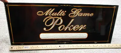 Vtg Blank Casino Video Poker Slot Machine Glass 23.5x9 Inch 2004 Black #11 • $19.89