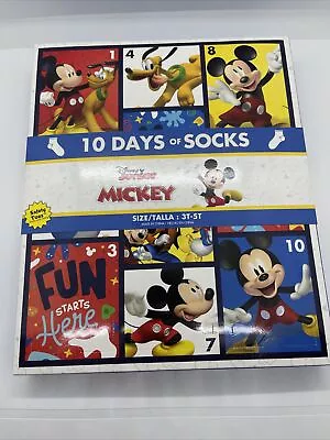 DISNEY MICKEY MOUSE 10 Days Of Socks Christmas Toddler Kids 3T 4T 5T - NEW • $7.99