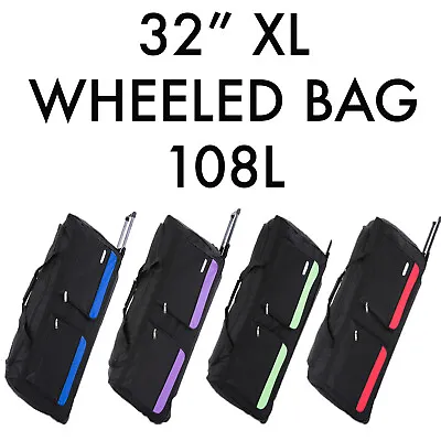 £34.99 • Buy 32  XL Large Suitcase Wheeled Bag Big Holdall Lightweight Luggage Case Hold 108L