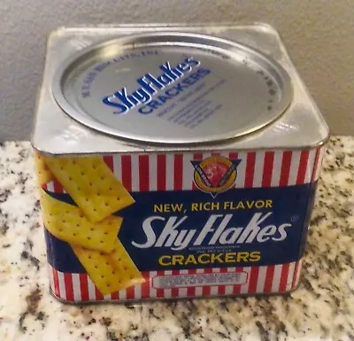 Vintage M. Y. Sam Metal SkyFlakes Crackers Advertising Tin - 2001 Date • $32.50