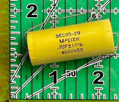 Axial Film Capacitor .1uF 4000v 4kv Hi Voltage Metallized Polyester MPE1XH 1pc • $17.68