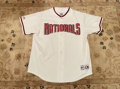 Washington Nationals 2006 MLB Majestic Baseball Home White Stitched Jersey Sz XL • $45