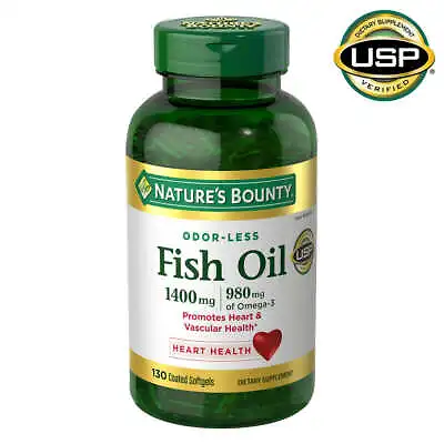 $23.94 • Buy Nature's Bounty Fish Oil 1400 Mg W/ 980 Mg Of Omega-3 130 Coated Softgels EX5/24