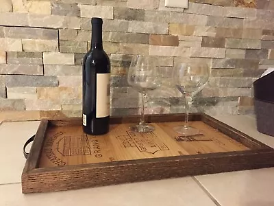 French First-growth Panel Wine Crate  Originals & Oak Handmade Serving Tray • $185