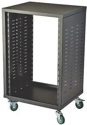 PULSE 16U 19 Universal Open Rack Cabinet With Wheels For 16 Inch AV Equipment • £125.99
