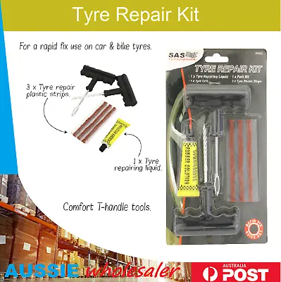 $4.95 • Buy Tyre Repair Kit Tire Puncture Emergency Tools Set Motorcycle Bike Car Tubeless