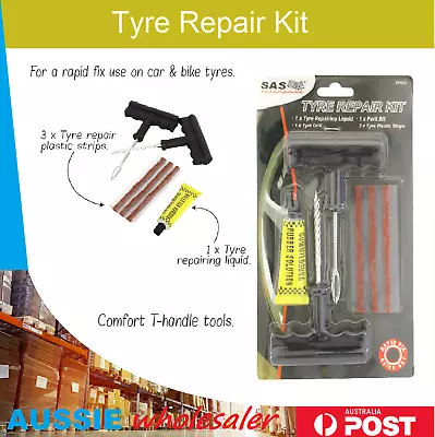 Tyre Repair Kit Tire Puncture Emergency Tools Set Motorcycle Bike Car Tubeless • $4.95