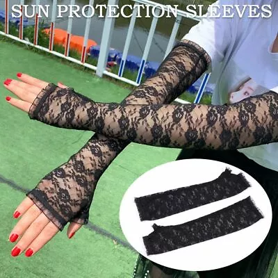 £5.36 • Buy Long Fingerless Gloves Cycling Gloves Finger Mittens Sun Protection Sleeves