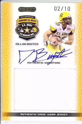 Dillon Baxter Rc Rookie Draft Army Auto Jersey Patch Baker Mission Bay Hs 2/10 • $24.99