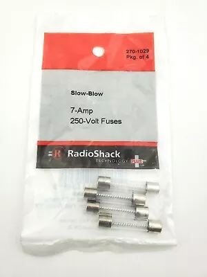 Pack Of 4 Radio Shack 270-1029 7 Amp MDL Type Glass Fuses 250V Slow Blow  • $9.99