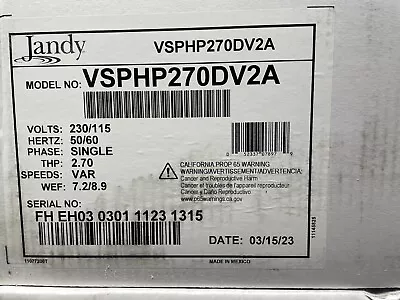 Jandy PlusHP 2.7HP 115/230V Variable Speed Pool Pump • $1349.95