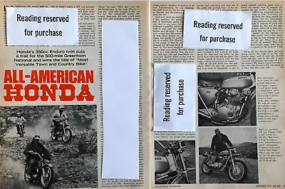 Vintage 1970 Honda 350 Motorcycle Performance Original Article A220 *free Ship • $6.75