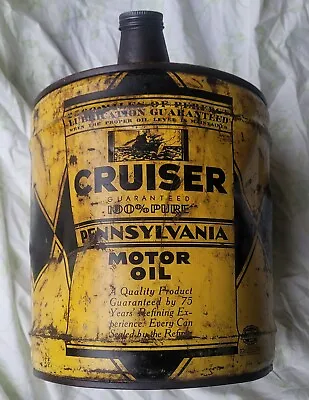 Vintage 100% Pure Pennsylvania Refining Company Cruiser Motor Oil 5 Gallon Can • $190