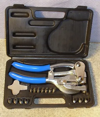 Hand Held Sheet Metal Hole Punch Kit-7 Sizes 3/32 To 9/32 In Hard Case • $39.99