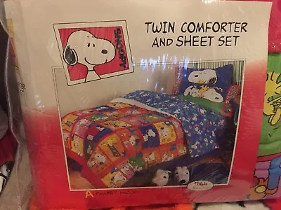 Vintage Snoopy Twin Comforter And Sheet Set Never Opened • $50