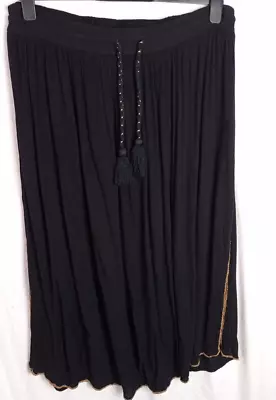 Anthology Skirt - Size 18 - Black - Long Maxi - Crinkle - Light - Elastic Waist • £9.99